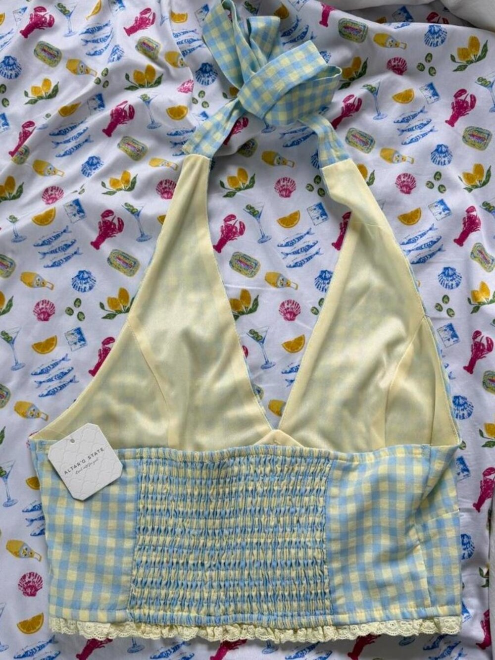 Altar'd State Women's Halter Gingham top - Picture 4 of 8